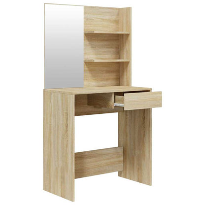 vidaXL Dressing Table with Mirror Sonoma Oak 74,5x40x141 cm