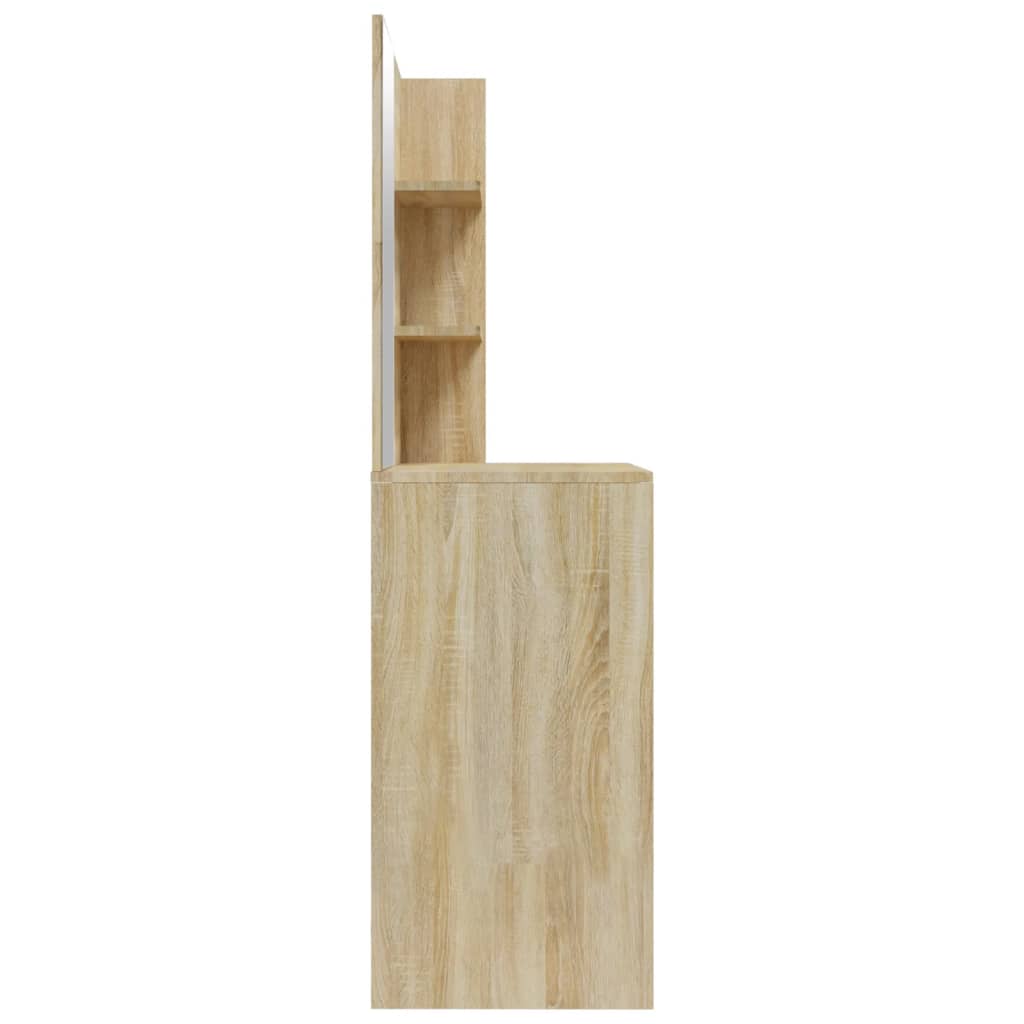vidaXL Dressing Table with Mirror Sonoma Oak 74,5x40x141 cm
