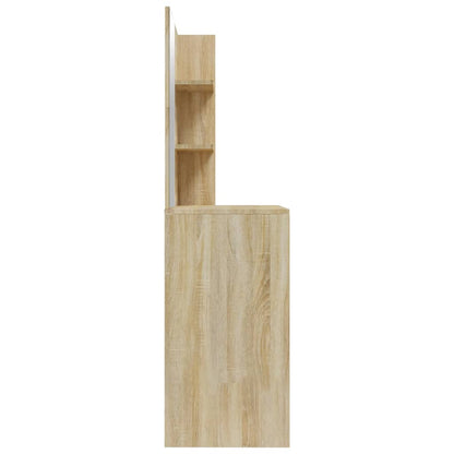 vidaXL Dressing Table with Mirror Sonoma Oak 74,5x40x141 cm