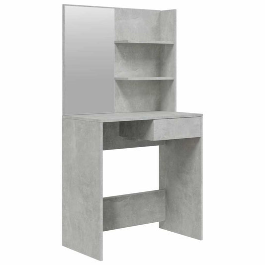 vidaXL Dressing Table with Mirror Concrete Grey 74,5x40x141 cm