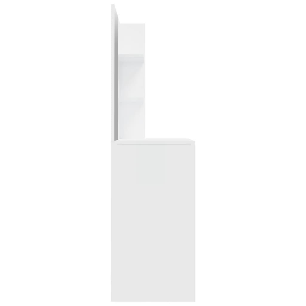 vidaXL Dressing Table with Mirror High Gloss White 74.5x40x141 cm