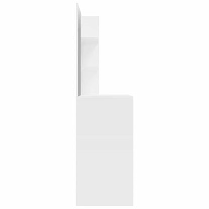 vidaXL Dressing Table with Mirror High Gloss White 74,5x40x141 cm