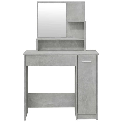 vidaXL Dressing Table with Mirror Concrete Grey 86,5x35x136 cm