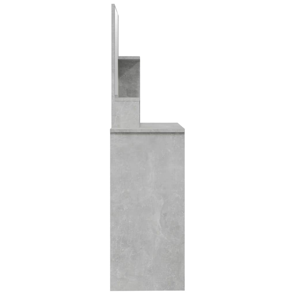 vidaXL Dressing Table with Mirror Concrete Grey 86,5x35x136 cm