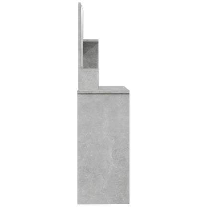 vidaXL Dressing Table with Mirror Concrete Grey 86,5x35x136 cm
