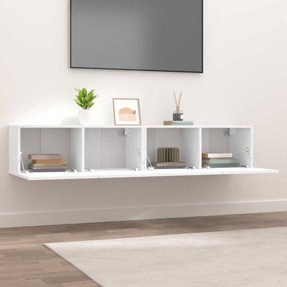 vidaXL 2 Piece TV Cabinet Set White 80x30x30 cm Engineered Wood