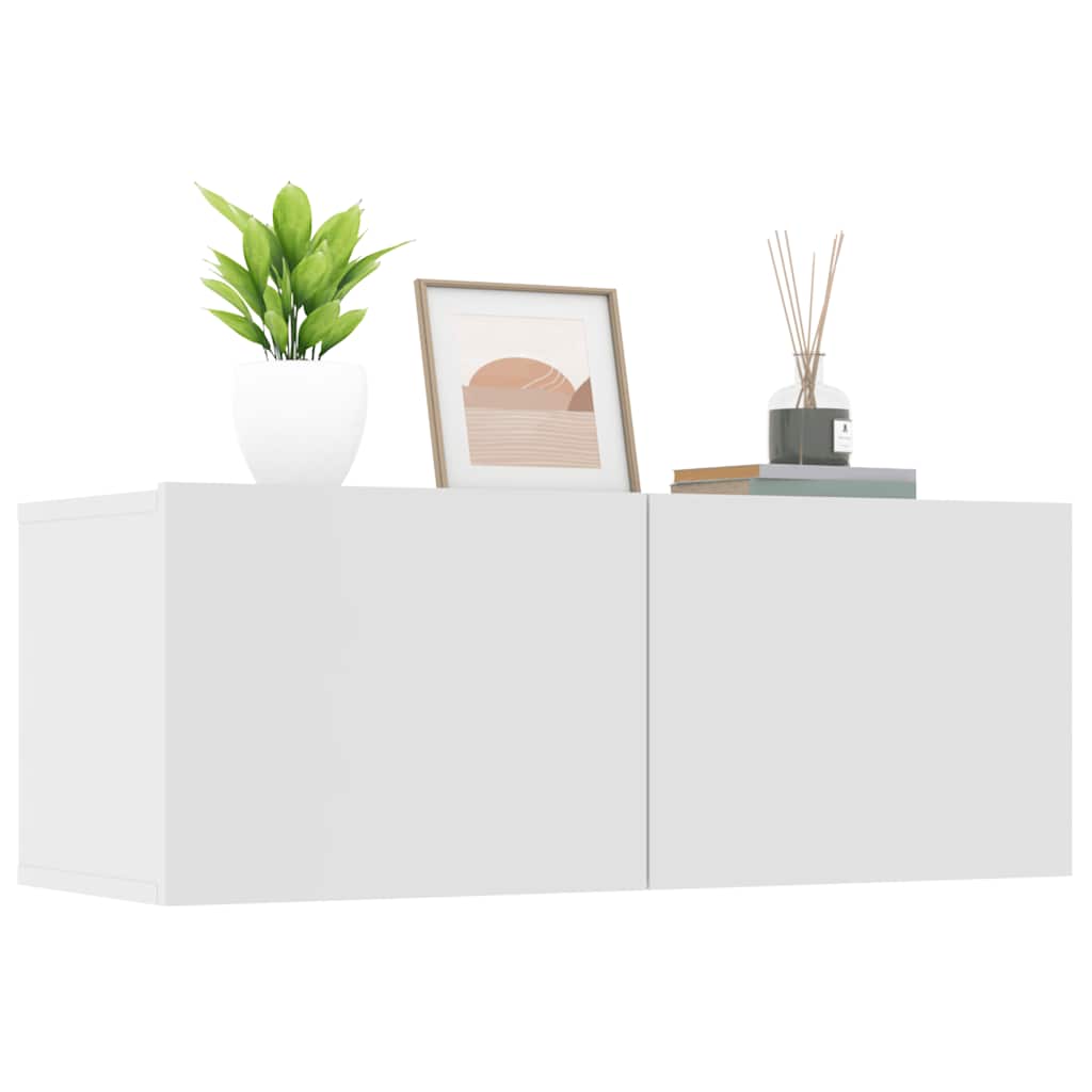 vidaXL 2 Piece TV Cabinet Set White 80x30x30 cm Engineered Wood