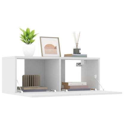 vidaXL 2 Piece TV Cabinet Set White 80x30x30 cm Engineered Wood