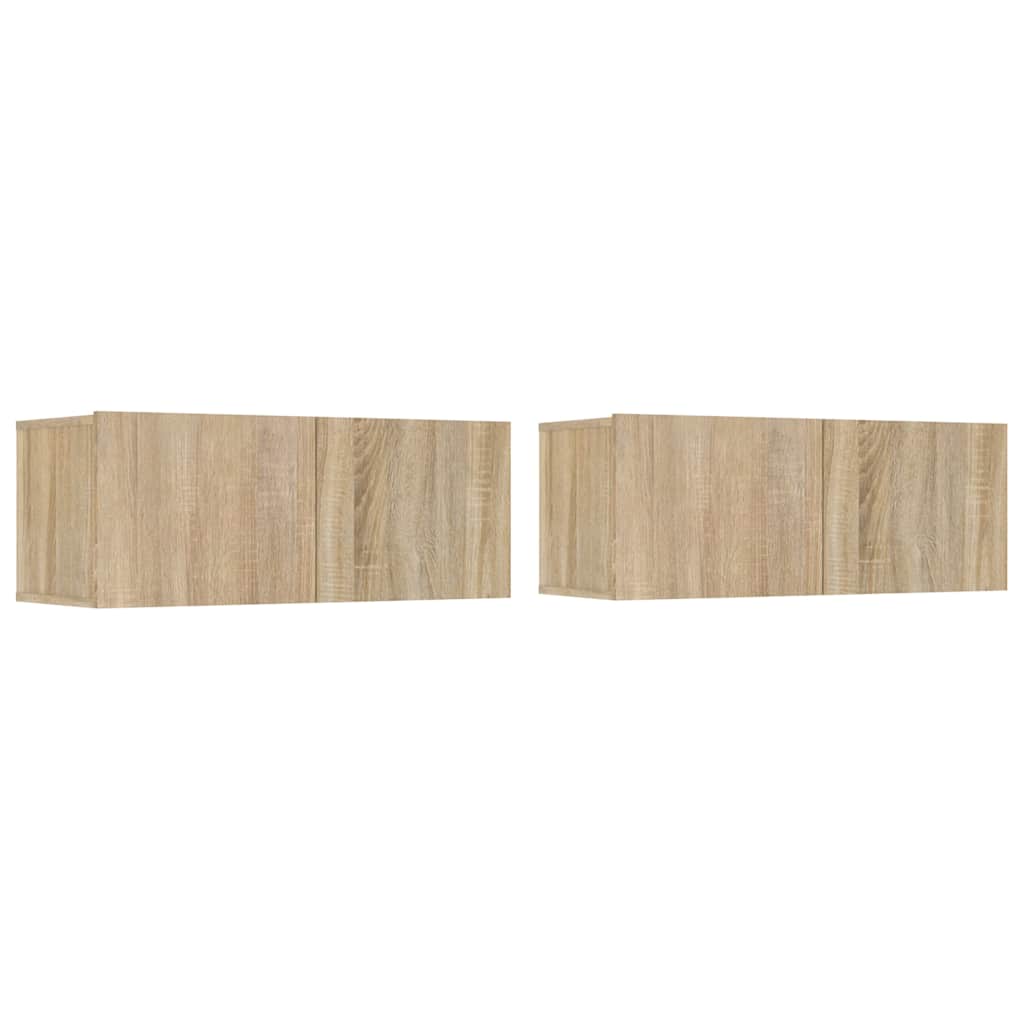 vidaXL 2 Piece TV Cabinet Set Sonoma Oak 80x30x30 cm Engineered Wood