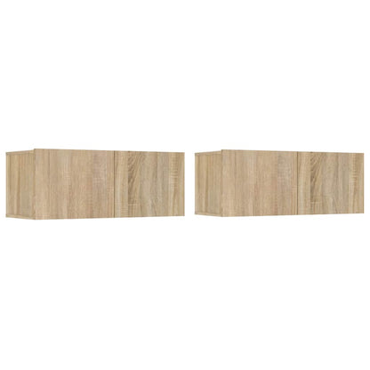 vidaXL 2 Piece TV Cabinet Set Sonoma Oak 80x30x30 cm Engineered Wood