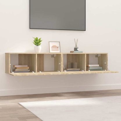 vidaXL 2 Piece TV Cabinet Set Sonoma Oak 80x30x30 cm Engineered Wood
