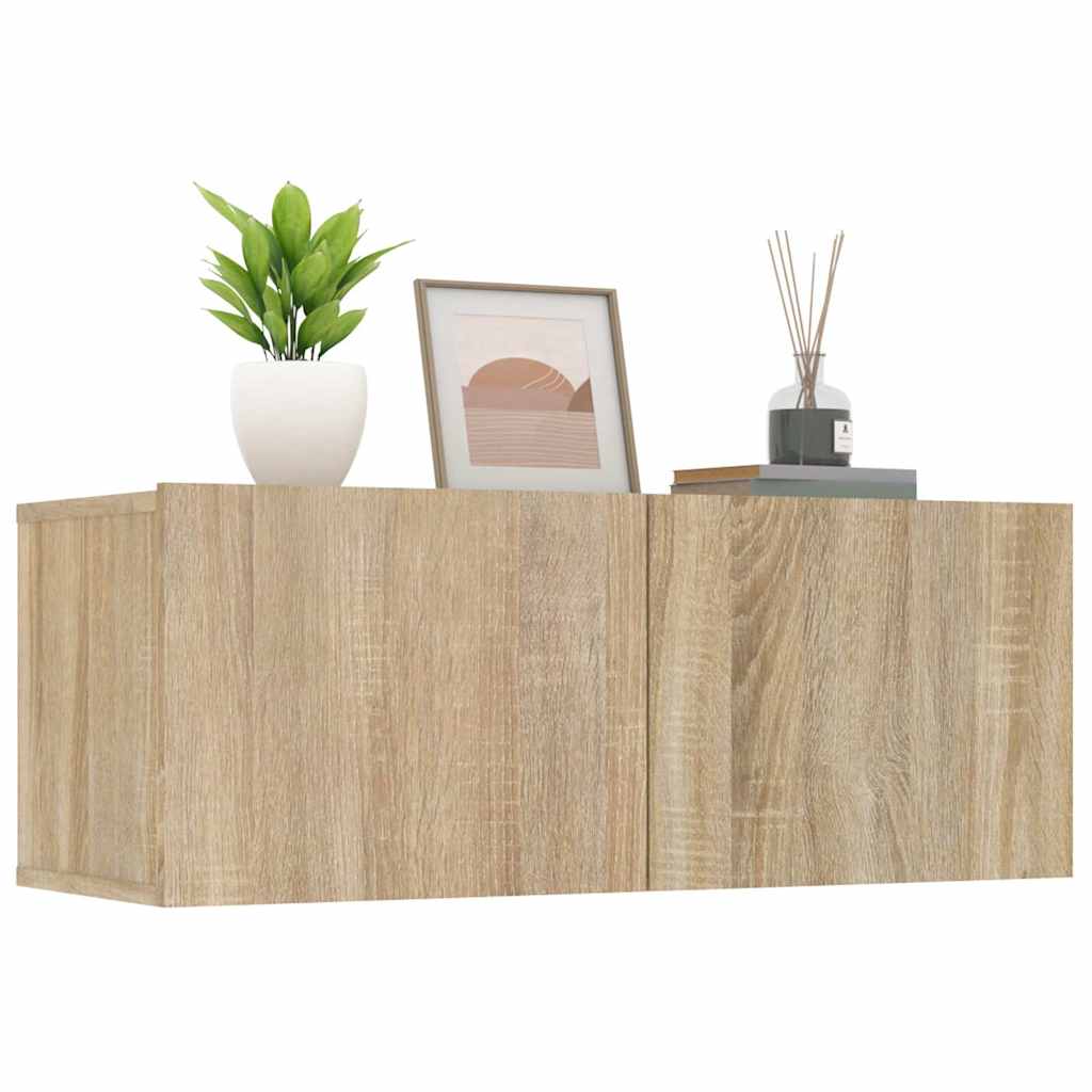 vidaXL 2 Piece TV Cabinet Set Sonoma Oak 80x30x30 cm Engineered Wood