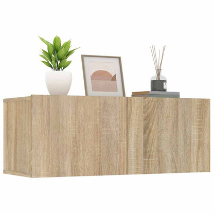 vidaXL 2 Piece TV Cabinet Set Sonoma Oak 80x30x30 cm Engineered Wood