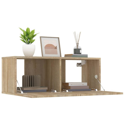 vidaXL 2 Piece TV Cabinet Set Sonoma Oak 80x30x30 cm Engineered Wood