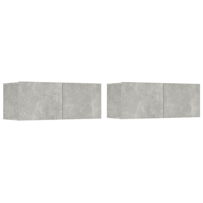 vidaXL 2 Piece TV Cabinet Set Concrete Grey 80x30x30 cm Engineered Wood