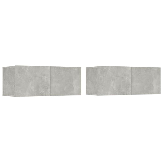 vidaXL 2 Piece TV Cabinet Set Concrete Grey 80x30x30 cm Engineered Wood