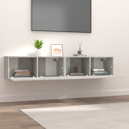 vidaXL 2 Piece TV Cabinet Set Concrete Grey 80x30x30 cm Engineered Wood