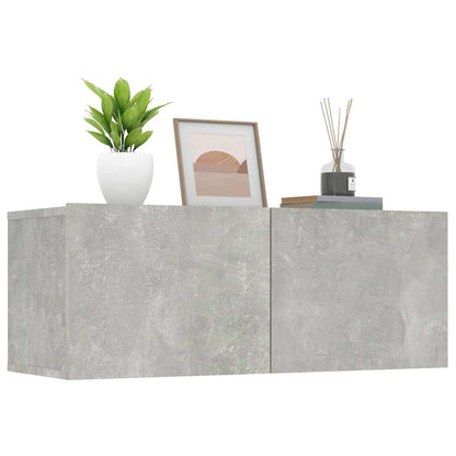 vidaXL 2 Piece TV Cabinet Set Concrete Grey 80x30x30 cm Engineered Wood