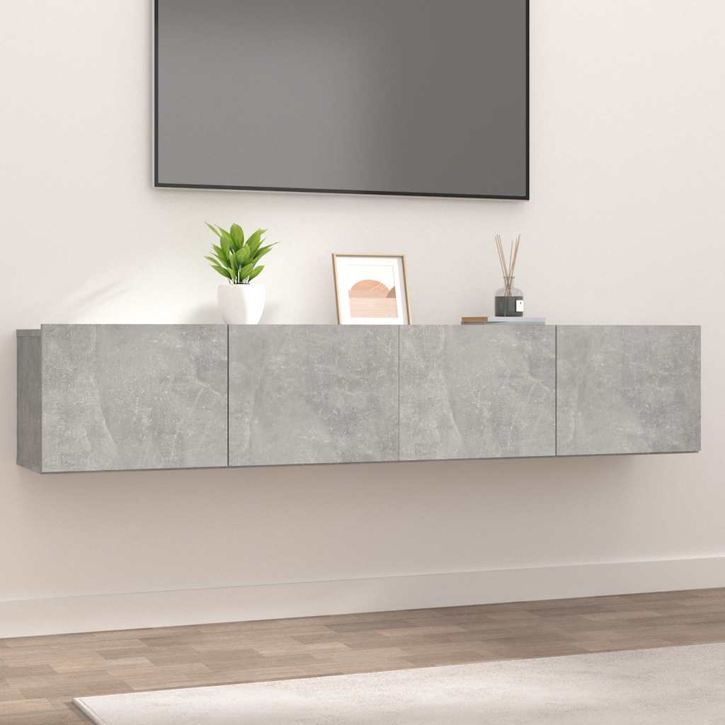 vidaXL 2 Piece TV Cabinet Set Concrete Grey 80x30x30 cm Engineered Wood