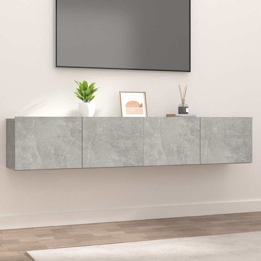 vidaXL 2 Piece TV Cabinet Set Concrete Grey 80x30x30 cm Engineered Wood
