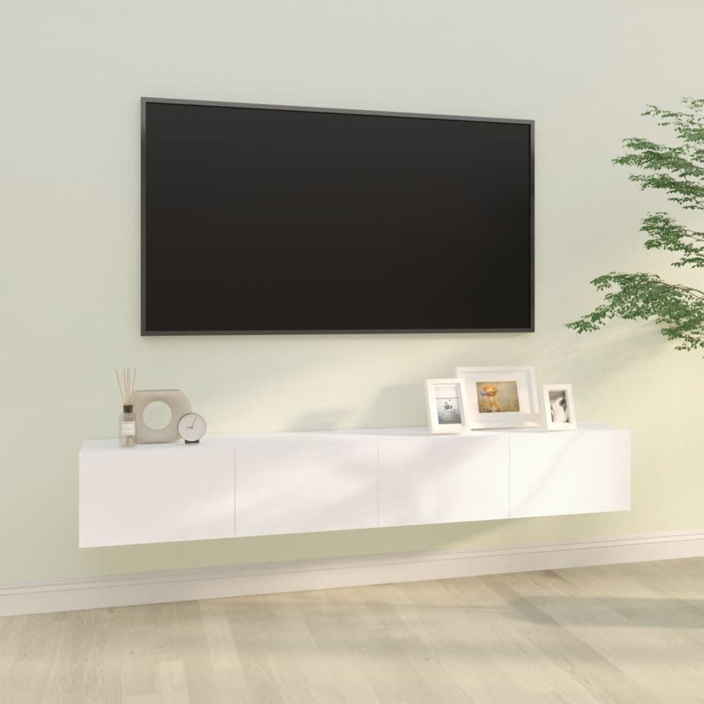 vidaXL Wall TV Cabinets 2 pcs White 100x30x30 cm Engineered Wood