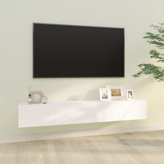 vidaXL 2 Piece Wall-mounted TV Cabinet Set White 100x30x30 cm Engineered Wood