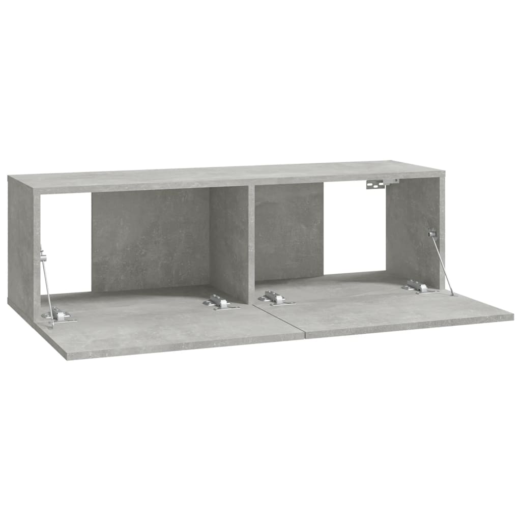 vidaXL Wall TV Cabinets 2 pcs Concrete Grey 100x30x30 cm Engineered Wood