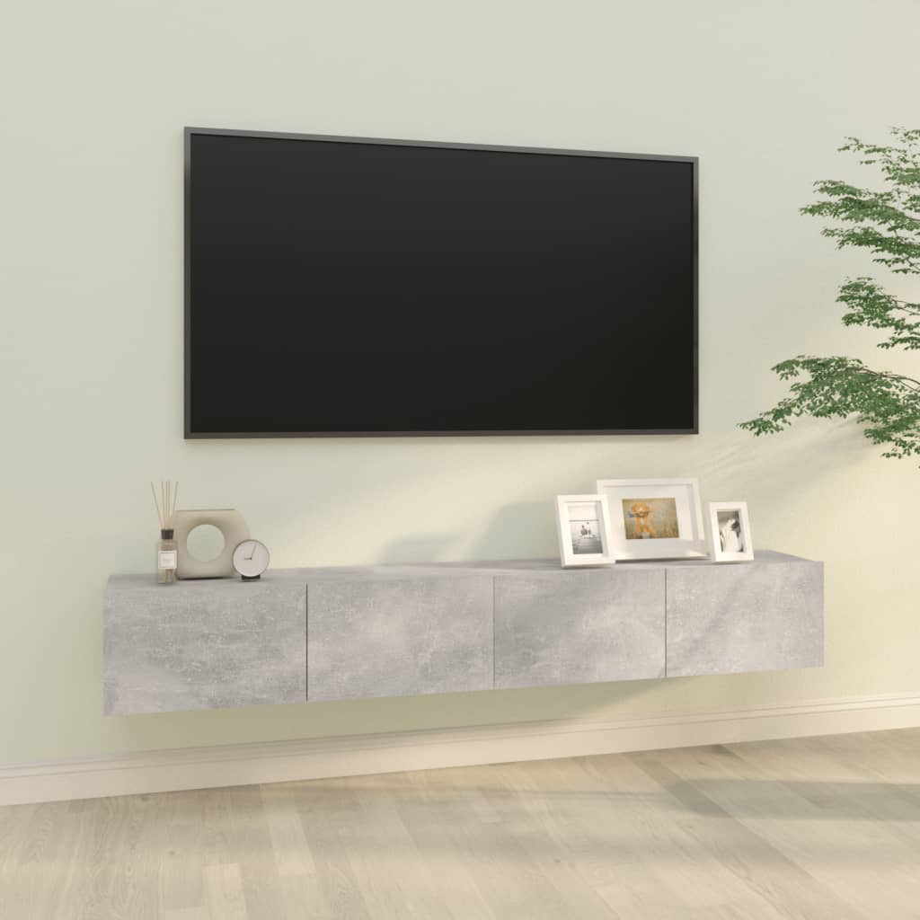 vidaXL Wall TV Cabinets 2 pcs Concrete Grey 100x30x30 cm Engineered Wood