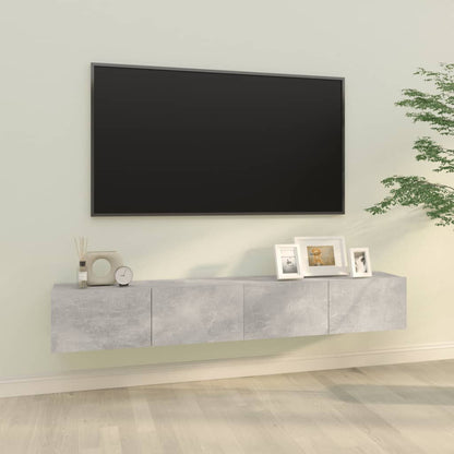 vidaXL Wall TV Cabinets 2 pcs Concrete Grey 100x30x30 cm Engineered Wood