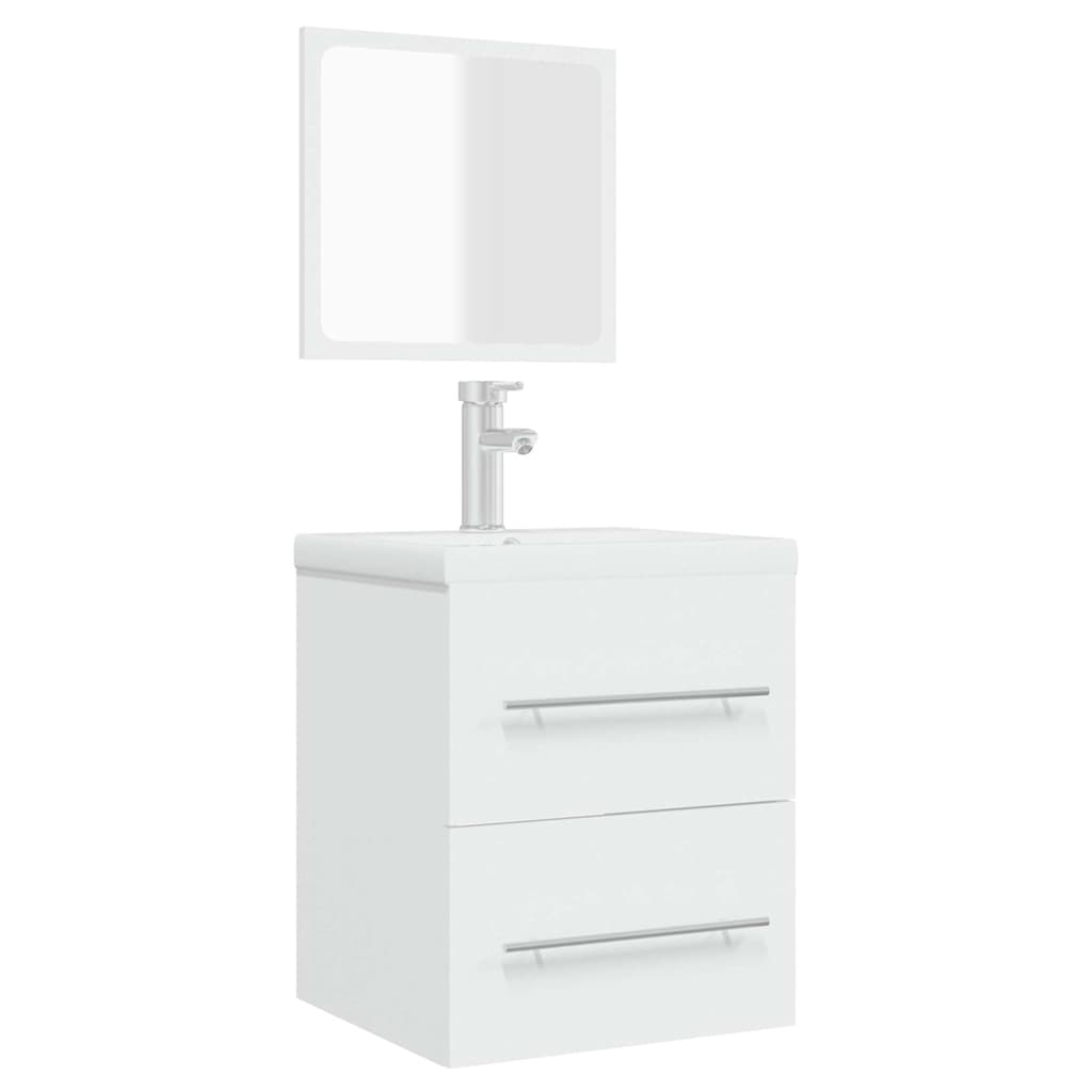 vidaXL Bathroom Cabinet with Mirror White 41x38.5x48 cm