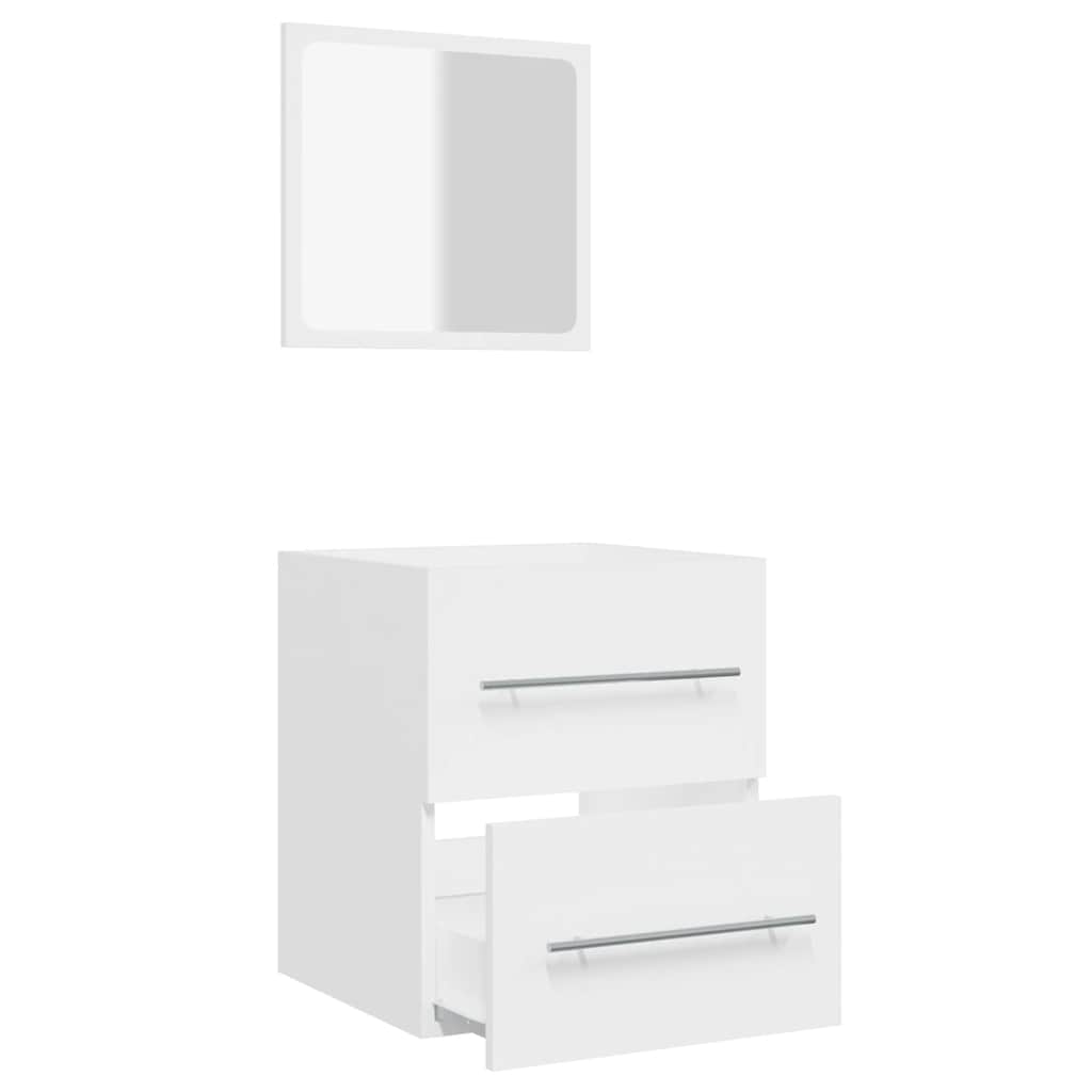 vidaXL Bathroom Cabinet with Mirror White 41x38.5x48 cm Engineered Wood