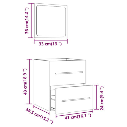 vidaXL Bathroom Cabinet with Mirror White 41x38.5x48 cm Engineered Wood