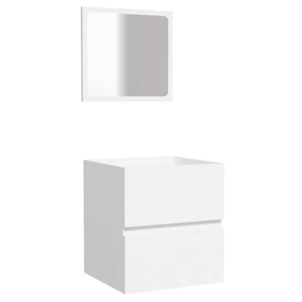 vidaXL Bathroom Cabinet with Mirror White Engineered Wood