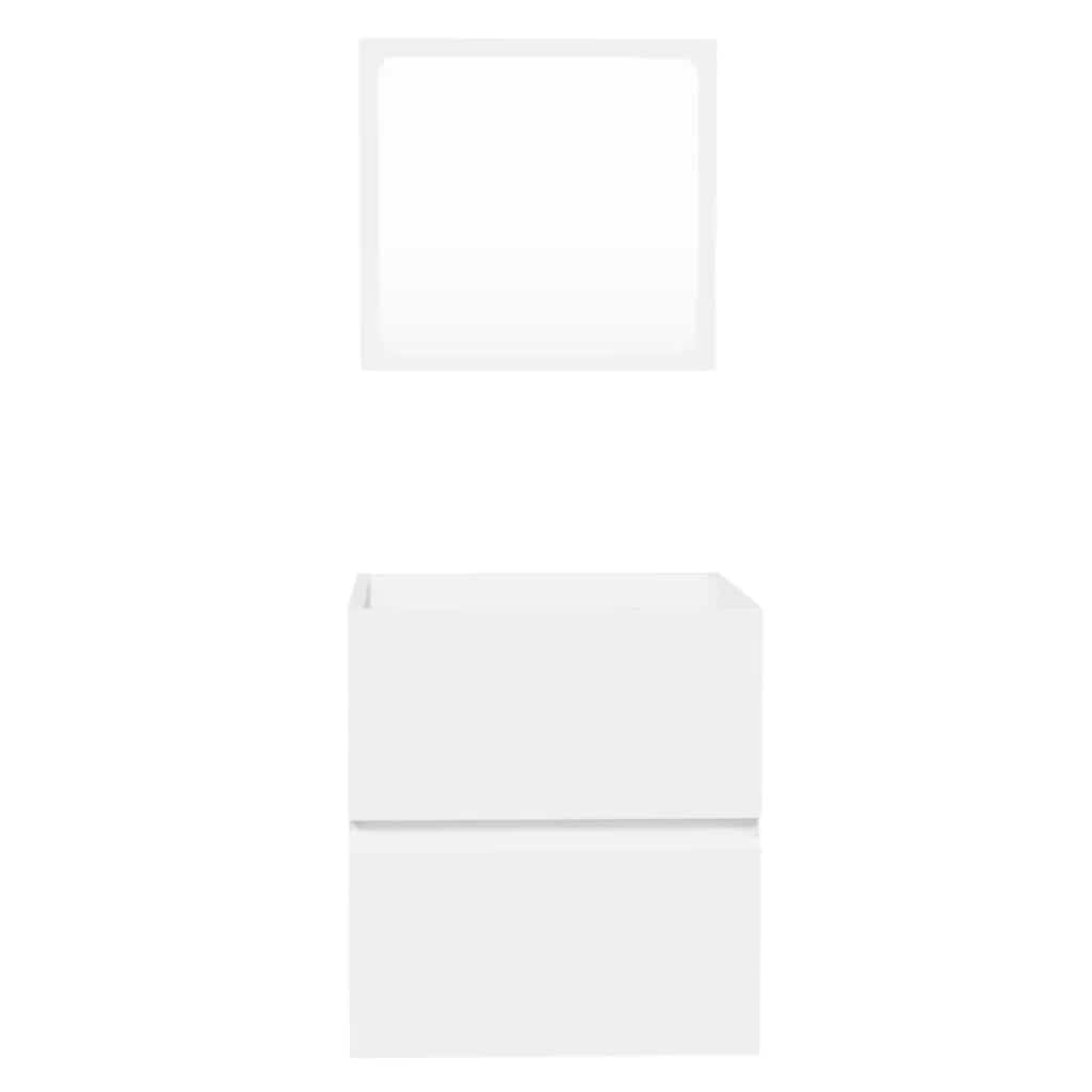 vidaXL Bathroom Cabinet with Mirror White Engineered Wood
