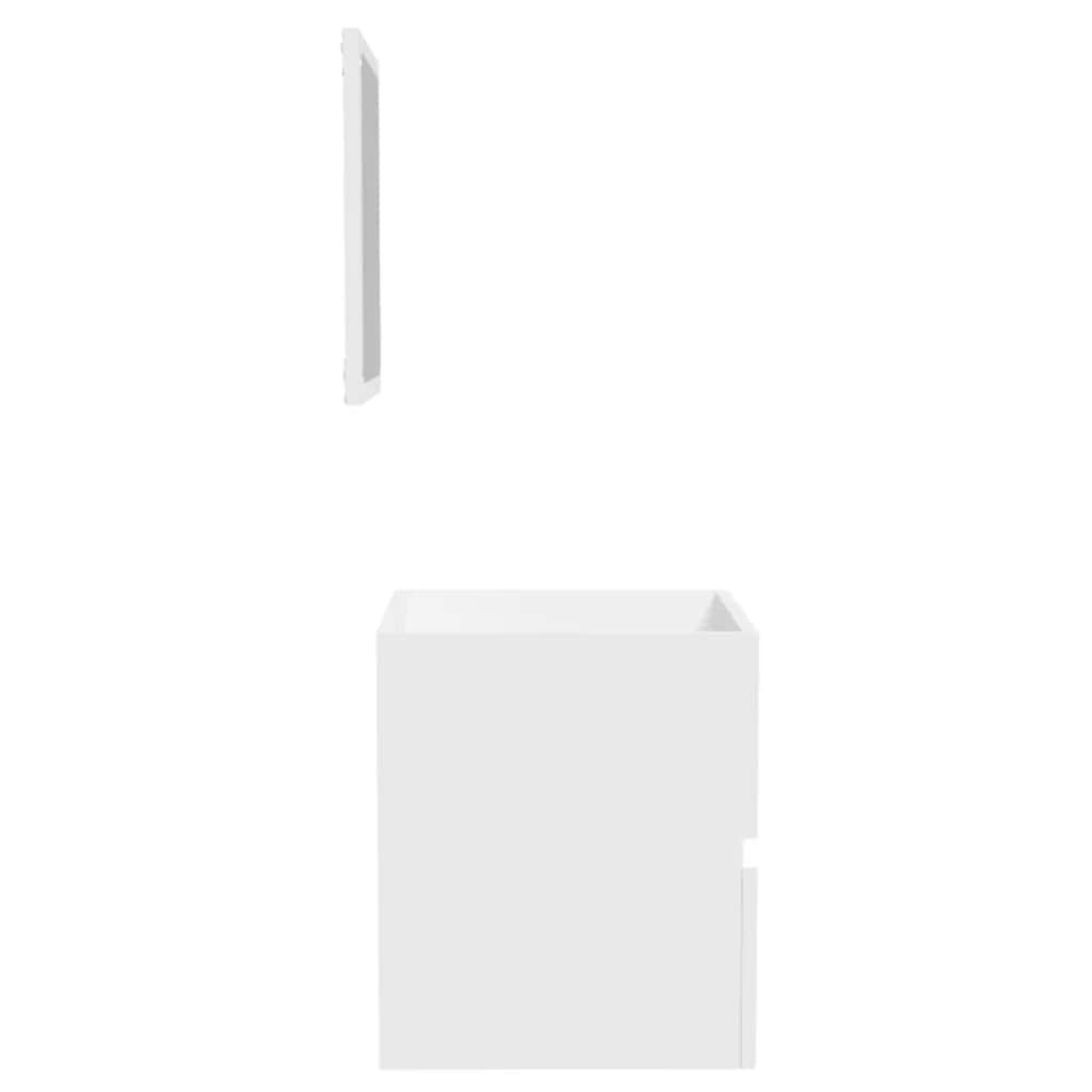 vidaXL Bathroom Cabinet with Mirror White Engineered Wood