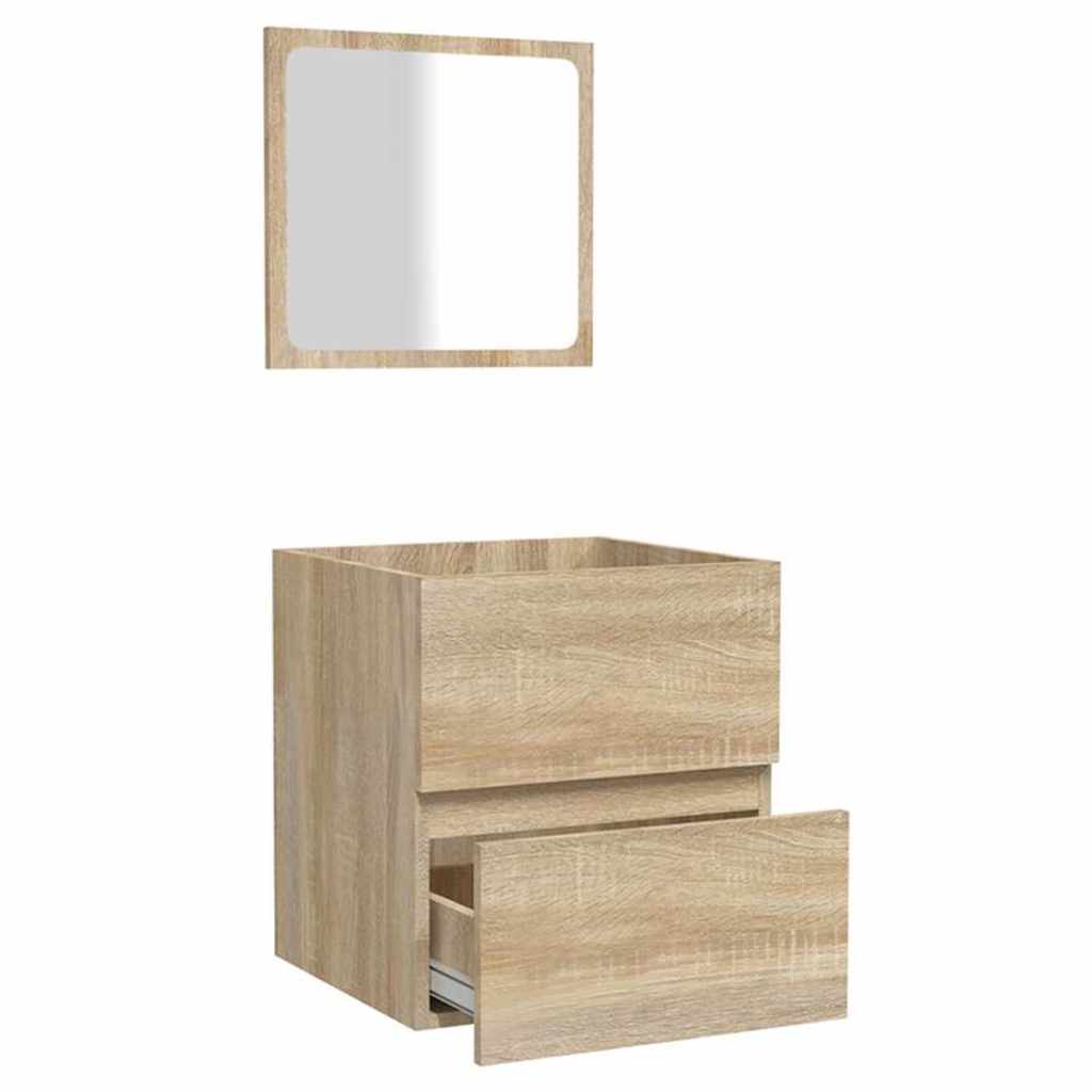 vidaXL Bathroom Cabinet with Mirror Sonoma Oak Engineered Wood