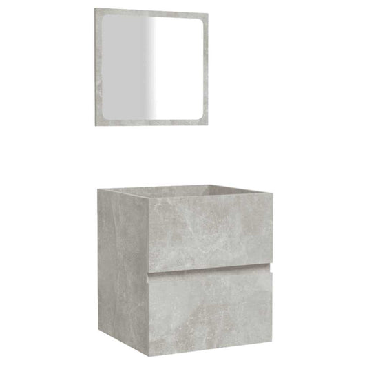 vidaXL Bathroom Cabinet with Mirror Concrete Grey Engineered Wood