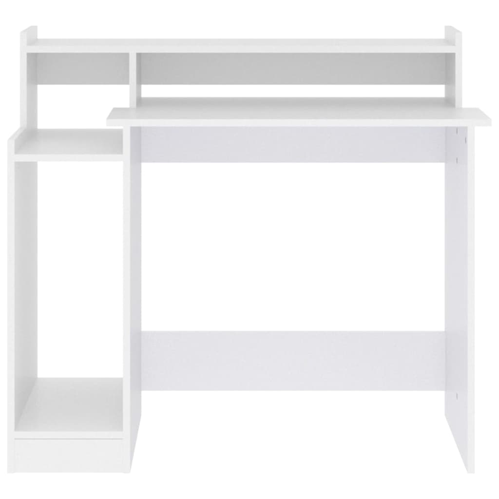 vidaXL Desk with LED Lights White 97x45x90 cm Engineered Wood