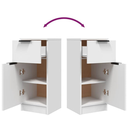 vidaXL Sideboards 2 pcs White 30x30x70 cm Engineered Wood