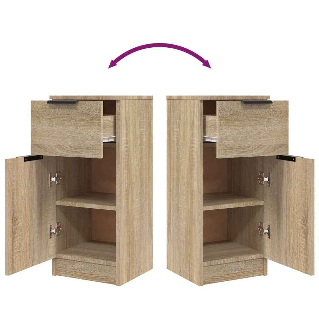 vidaXL Sideboards 2 pcs Sonoma Oak 30x30x70 cm Engineered Wood