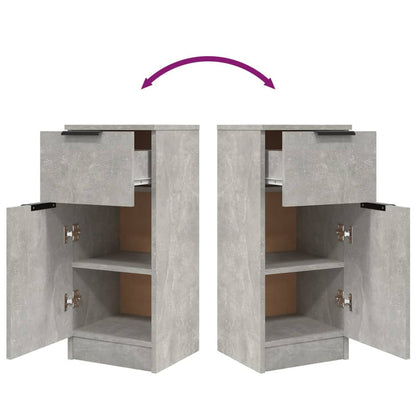 vidaXL Sideboards 2 pcs Concrete Grey 30x30x70 cm Engineered Wood