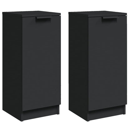 vidaXL Sideboards 2 pcs Black 30x30x70 cm Engineered Wood