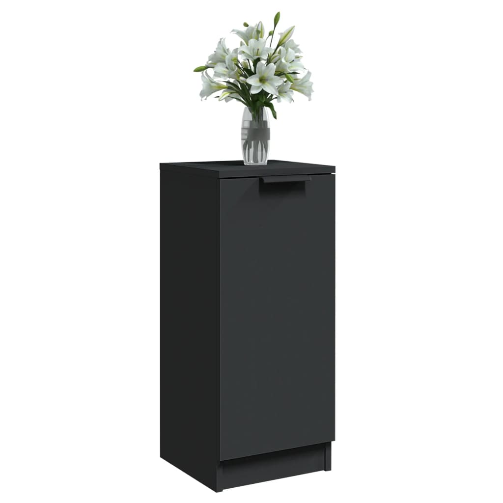 vidaXL Sideboards 2 pcs Black 30x30x70 cm Engineered Wood