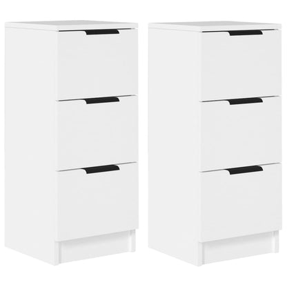 vidaXL Sideboards 2 pcs White 30x30x70 cm Engineered Wood