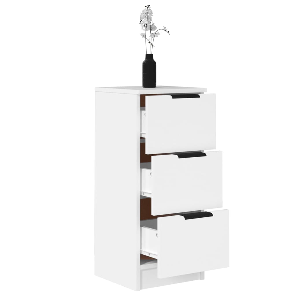 vidaXL Sideboards 2 pcs White 30x30x70 cm Engineered Wood