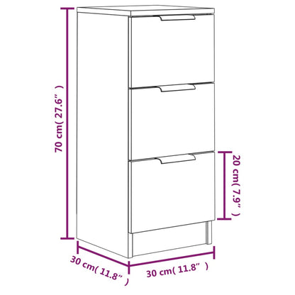 vidaXL Sideboards 2 pcs Sonoma Oak 30x30x70 cm Engineered Wood