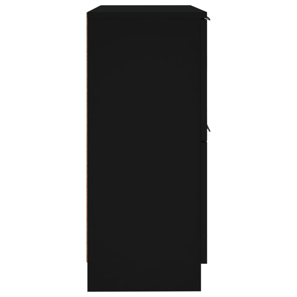 vidaXL Sideboards 2 pcs Black 30x30x70 cm Engineered Wood