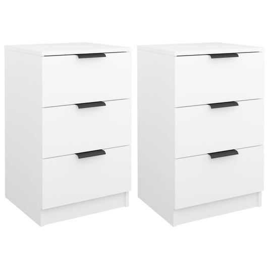 vidaXL Bedside Cabinets 2 pcs White 40x36x65 cm