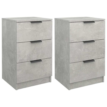 vidaXL Bedside Cabinets 2 pcs Concrete Grey 40x36x65 cm