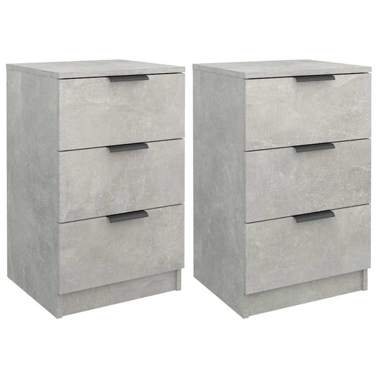 vidaXL Bedside Cabinets 2 pcs Concrete Grey 40x36x65 cm